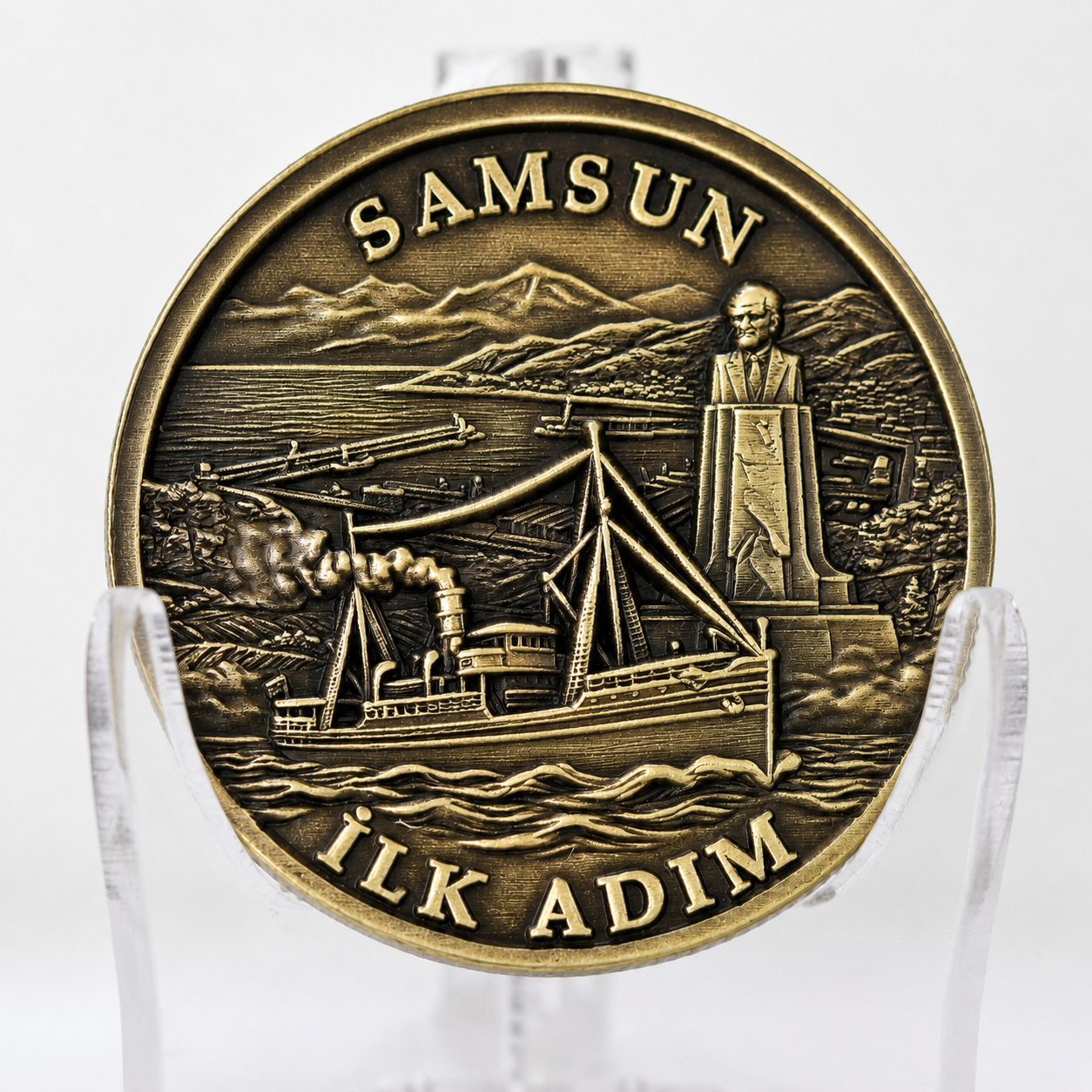 Samsun Temalı Pirinç Madalyon