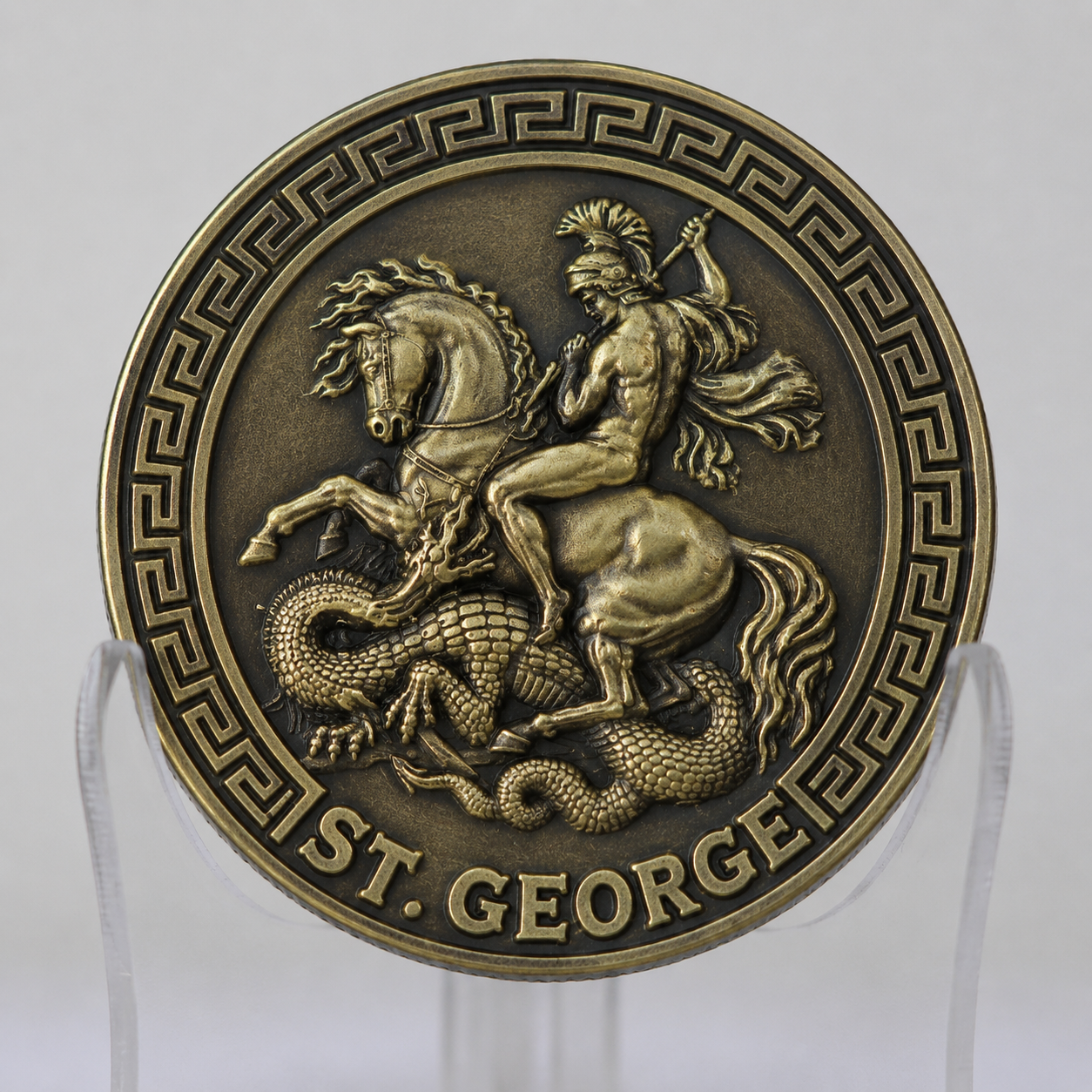 St. George Temalı Pirinç Madalyon