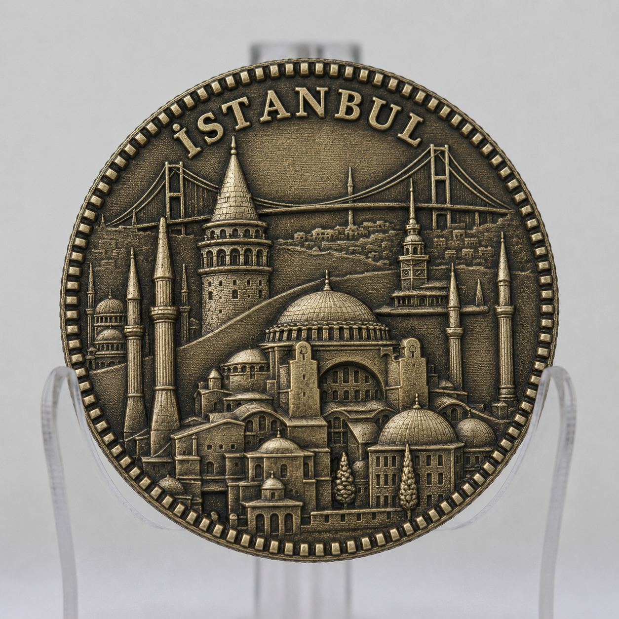 İstanbul Kolaj Temalı Pirinç Madalyon