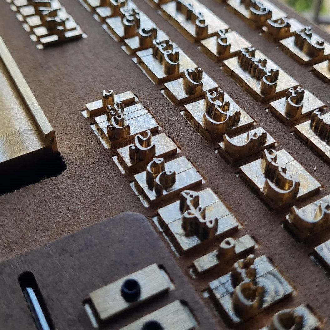 Traditional Arabic Letter Stamp Set made from Brass