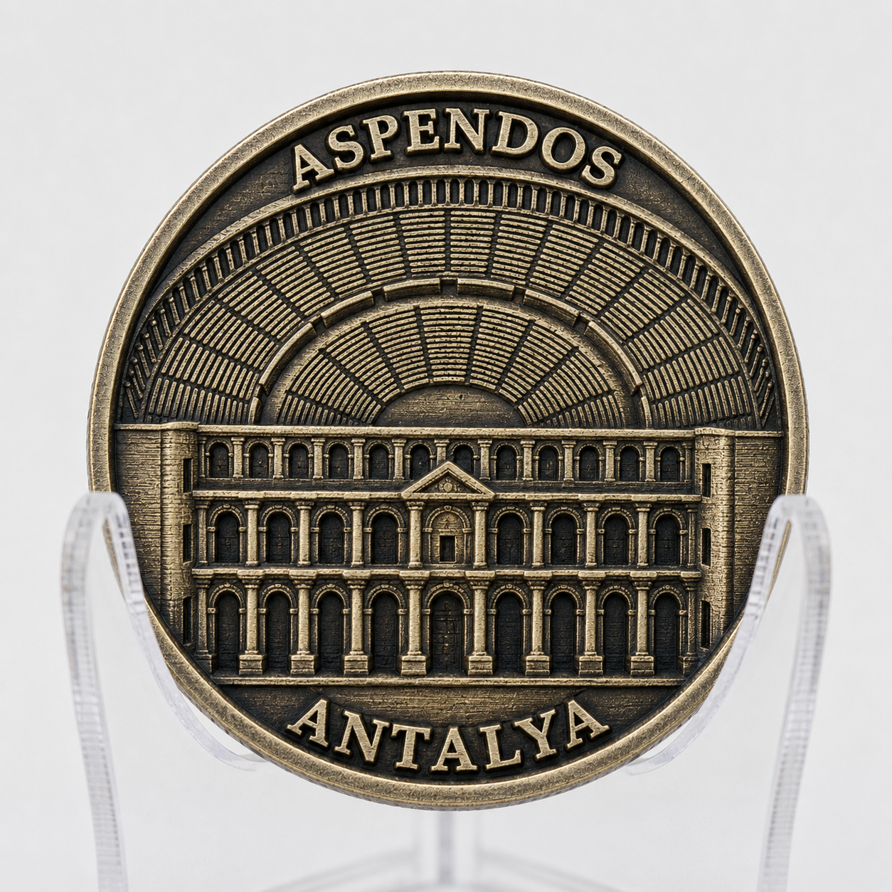 Aspendos Antik Tiyatro  Temalı Pirnç Madalyon