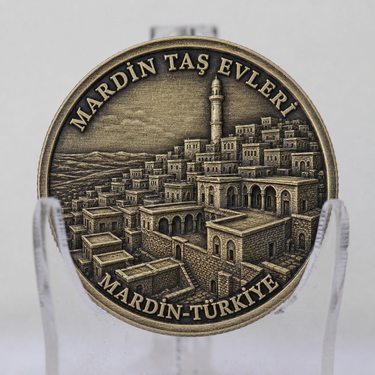 Mardin Taş Evleri Temalı Pirinç Madalyon