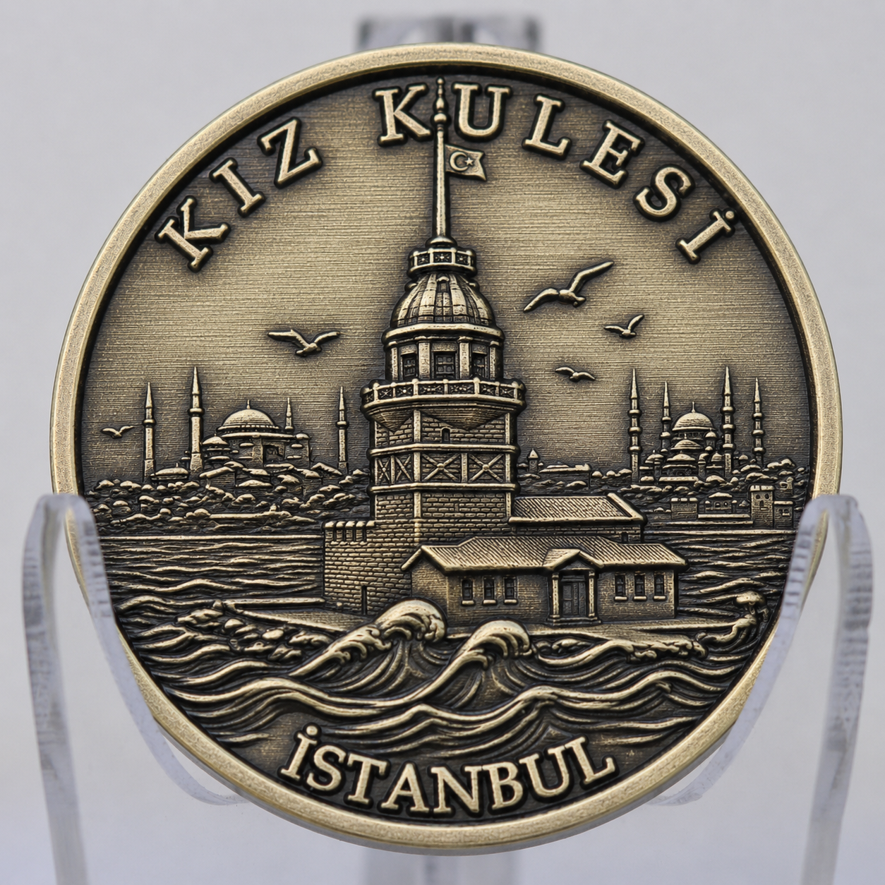 Kız Kulesi Temalı Pirinç Madalyon